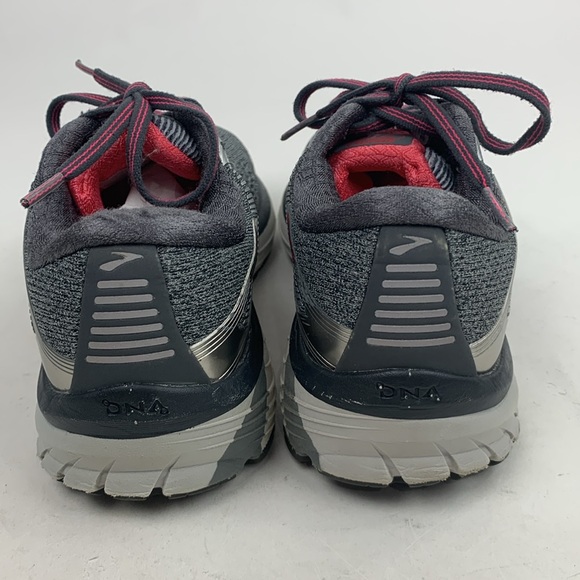 Brooks Adrenaline GTS 18 Running Shoe Size 8 Gray Pink lace up Athletic Sneaker - Picture 3 of 13